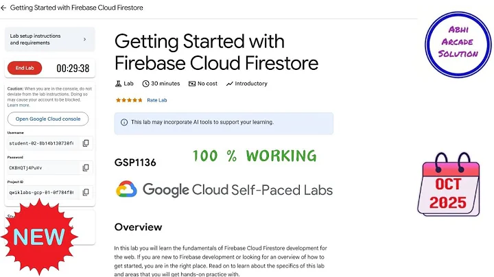 Getting Started with Firebase Cloud Firestore || OCT 2025 || #GSP1136 #qwiklabs #qwiklabsarcade2025