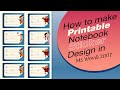 How to make Printable Notebook Sticker Design in  MS WORD