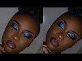 Blue Chunky Glitter Full Cut Crease Eyeshadow Tutorial | Very Detailed Step By Step Voice Over!