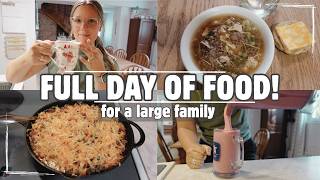 FEEDING MY BIG FAMILY FOR AN ENTIRE DAY! | breakfast, lunch + dinner ideas