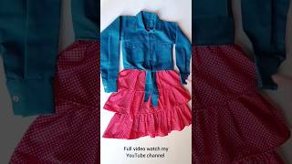 3 Layer Baby Frock With Full Sleeves Jacket Cutting and Stitching #shorts