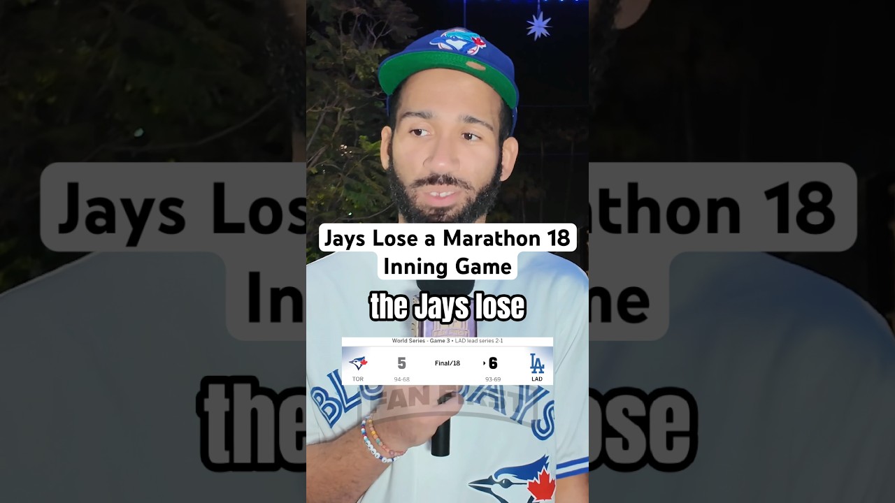 Jays played 2 full baseball games last night. We’re tired, how are you feeling? #bluejays #dodgers
