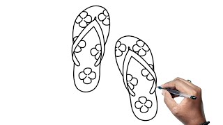 How To Draw Slippers Step By Step Tutorial | How To Draw Ladies Slippers | How To Draw Sandals