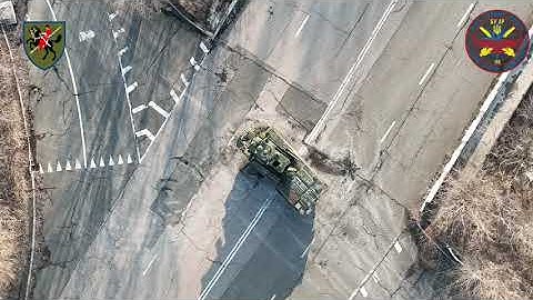 Donetsk - XX.03.2023. Drone From The 110th Ombr Drops A 40mm Grenade On A Russian Tunguska SPAA.