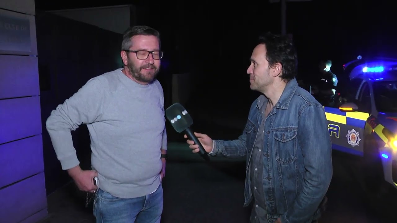 Especial Reportaje. TG7 con la Policía Local la noche del apagón.