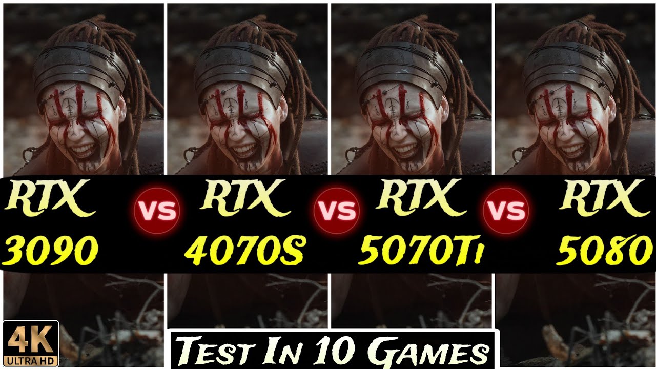 RTX 3090 vs RTX 4070 Super vs RTX 5070 Ti vs RTX 5080 - Test In 10 Games - 4k