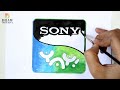 Sony yay logo drawing  how to draw beautiful colour logo