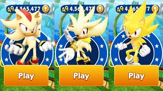 Sonic Dash - Super Silver vs Super Shadow vs Super Sonic - All Characters Unlocked - Run Gameplay