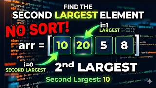 Find Second Largest Element in One Loop (No Sort) | Interview Ready