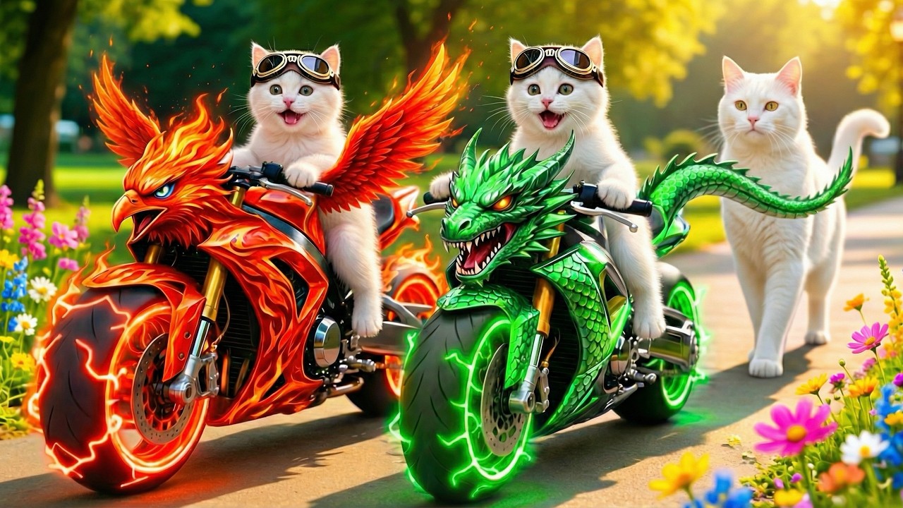 Kittens Drive Dragon & Eagle Bikes on a Revenge Mission to Rescue Mama Cat from a Bully💥🐱