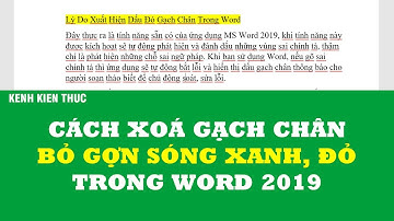 Cách xóa gạch chân bỏ gợn sóng đỏ và xanh dưới chữ trong Word 2019 | KKT