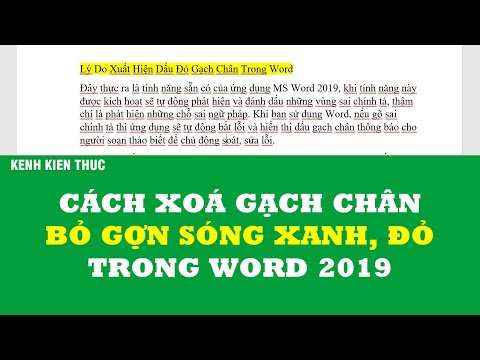 Video Cách xóa gạch chân bỏ gợn sóng đỏ và xanh dưới chữ... - youtube