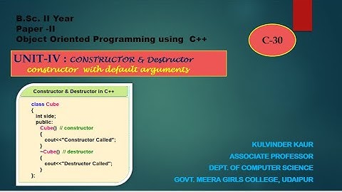 Constructor with Default Arguments
