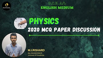 2020 GCE Advanced Level | PHYSICS | MCQ | PAST PAPER DISCUSSION | ENGLISH MEDIUM