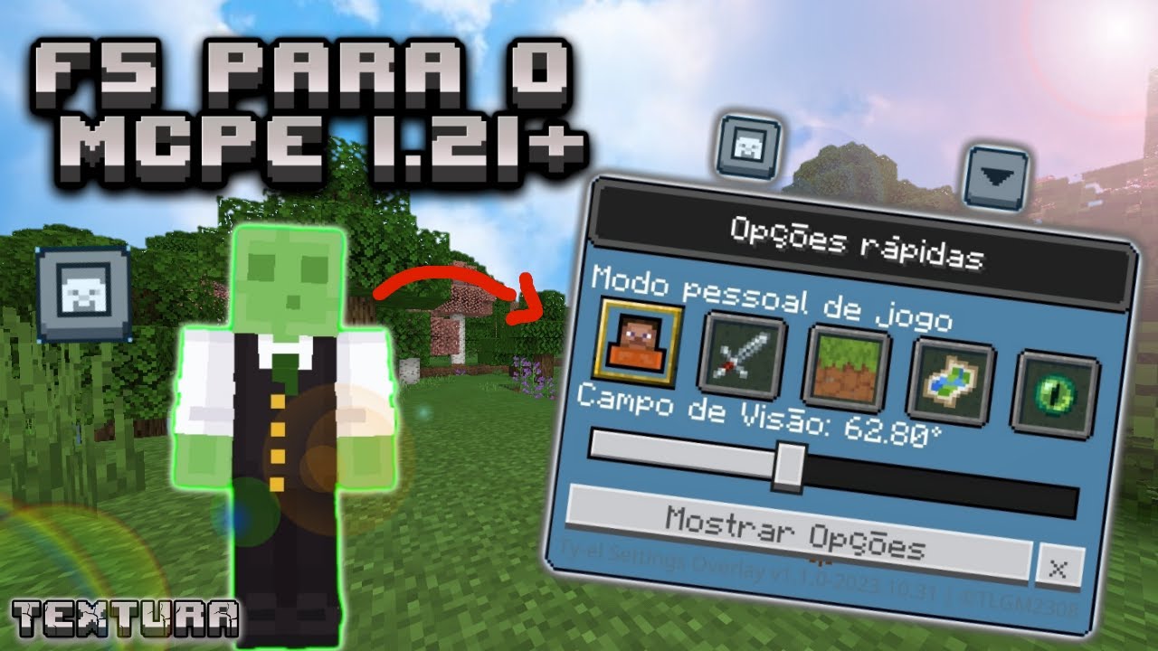 Botão F5 para o Minecraft PE 1.21 - The Ty-el's Settings Overlay UI ...