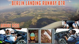 Berlin ( BER) | Pilots and cockpit views | Airbus A320 approach + landing runway 07R | with PFD + ND