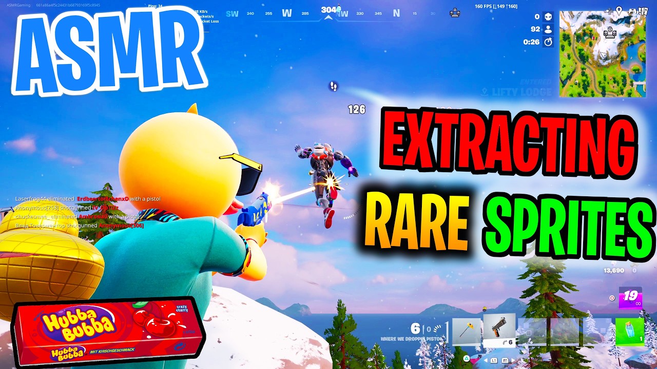 ASMR Gaming 😴 Fortnite Rare Sprite Extraction Relaxing Gum Chewing 🎮🎧 Controller Sounds + Whispers 💤