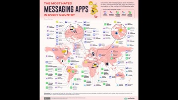 The most hated messaging apps in every country! #map #messaging #apps #countries #youtubeshorts