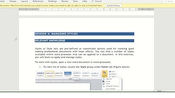 How to use & Manage styles ( Word Processing (session 4) For 10th class IT/ITes students