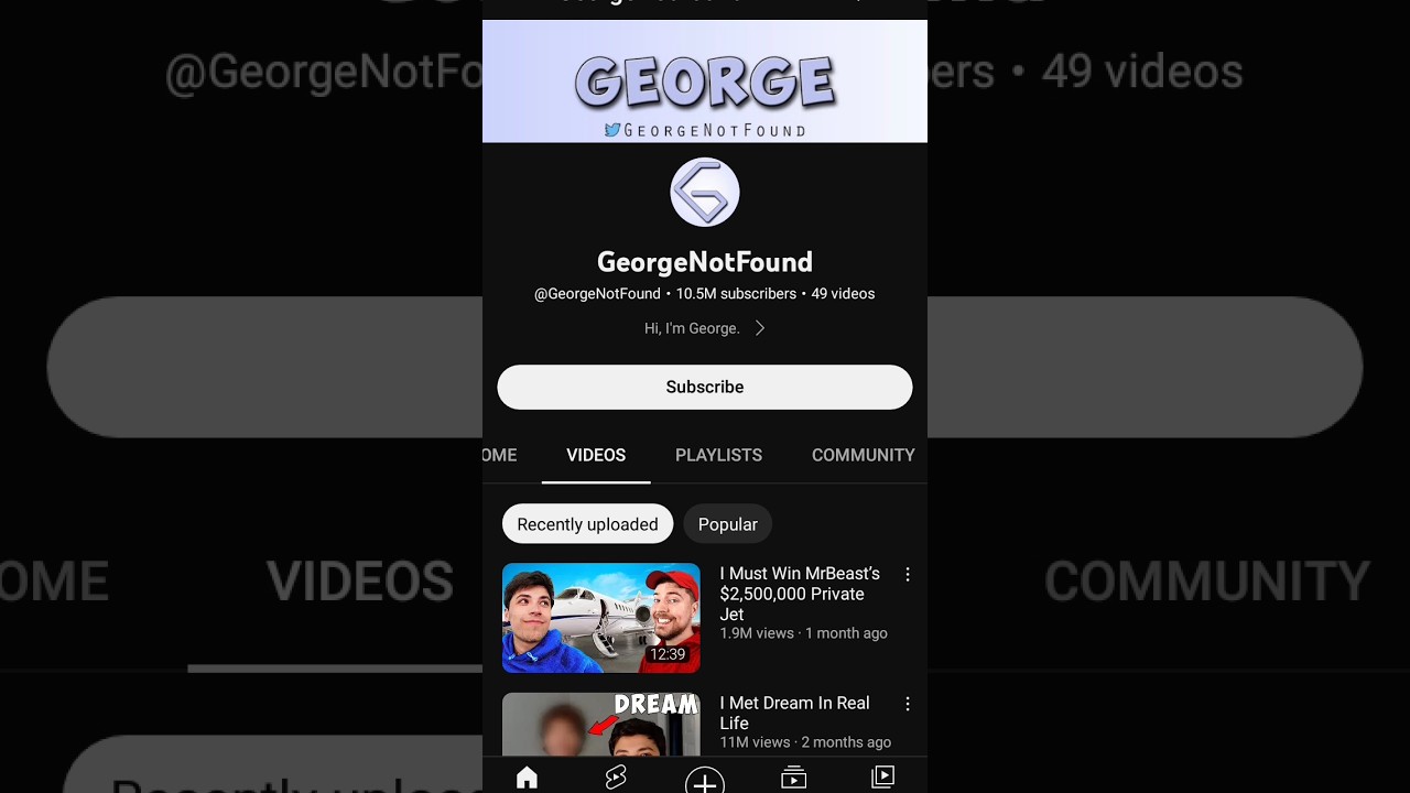GeorgeNotFound Hitting 10.5M Subscriber On YouTube😀 