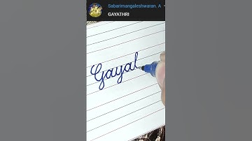 Gayathri - Beautiful name in Cursive writing | Cursive writing for beginners | #shorts