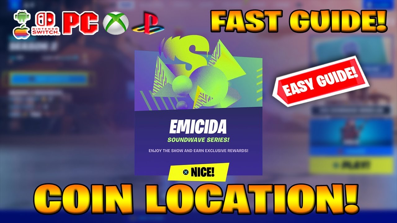 HOW TO COMPLETE ALL EMICIDA SOUNDWAVE SERIES CHALLENGES IN FORTNITE (COLLECT CONCERT COIN LOCATIONS)
