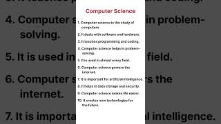 Famous 10 lines essay on Computer Science #englishessay Net Worth