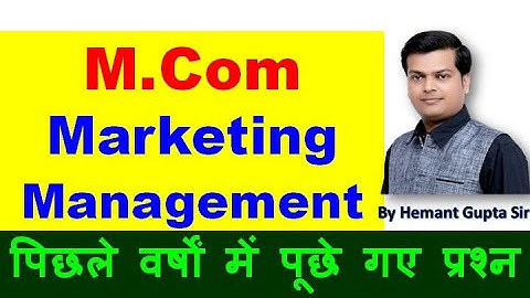 m.com marketing management question paper | marketing management solved paper #marketing #management