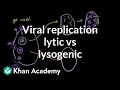 Viral replication lytic vs lysogenic  cells  mcat  khan academy