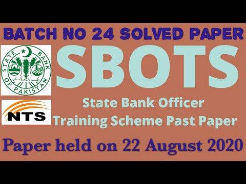 SBOTS Batch 24 Solved Paper 22-Aug-2020