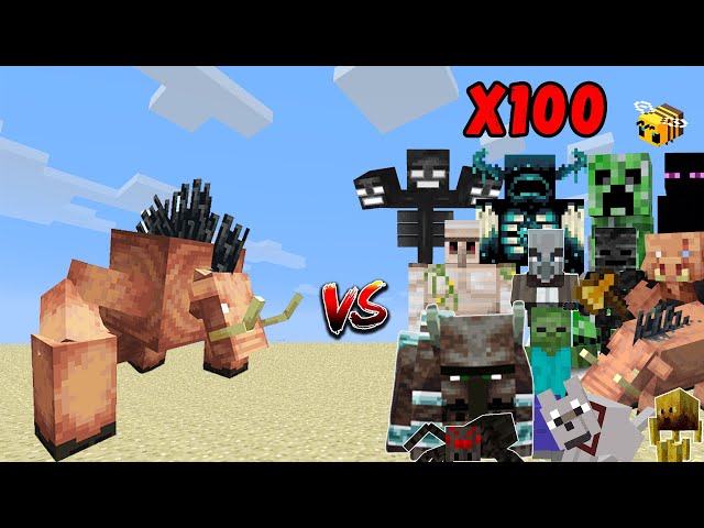 ENDER GOLEM vs All mobs in Minecraft x100 - Ender Golem vs every mob 1v100  