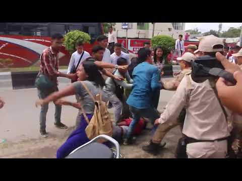 Manipur University students beaten by police