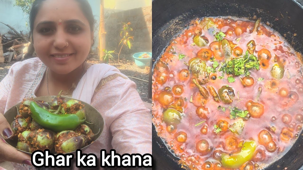 Chulhe Par Bana Ghar Ka Khana | Bharva Baingan & Roti | Calm Cooking