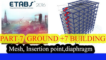 ETABS G+7 Part 7 |Mesh, Insertion point,diaphragm | Civil Engineering|Adnakot Tube|