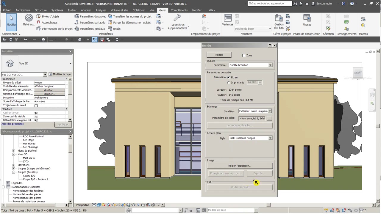 Tuto Revit A1 25 1 Rendu 3d Youtube