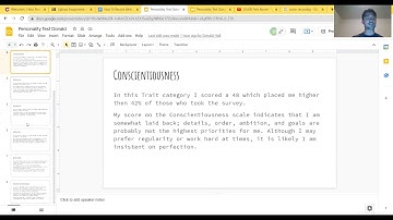 Personality Test Assignment
