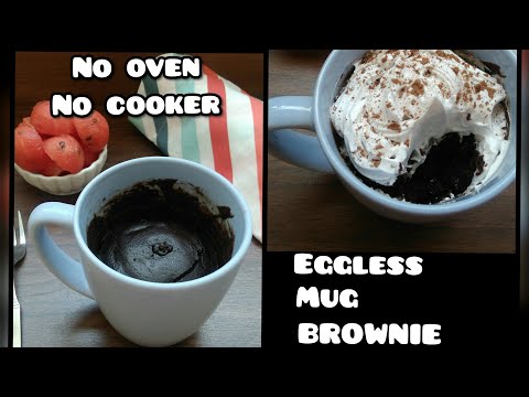 No Oven No Cooker Amazing Eggless Mug Brownie  Eggless Brownie in a Mug  Chocolate Brownie