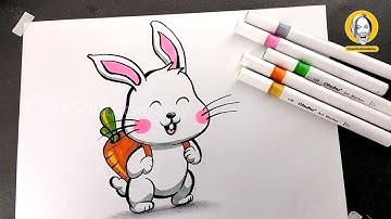How to draw a rabbit or bunny- in easy steps advanced tutorial