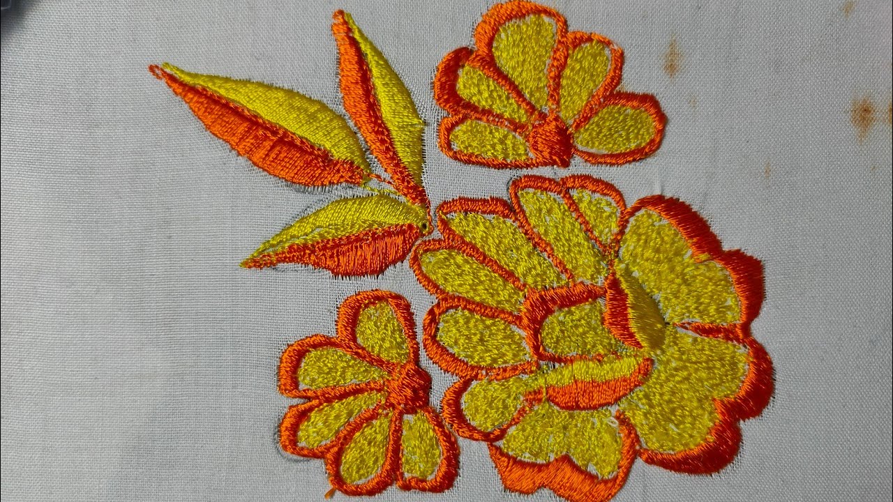 Machine embriodery easy flower making tutorial || machine ki karhai ki ...