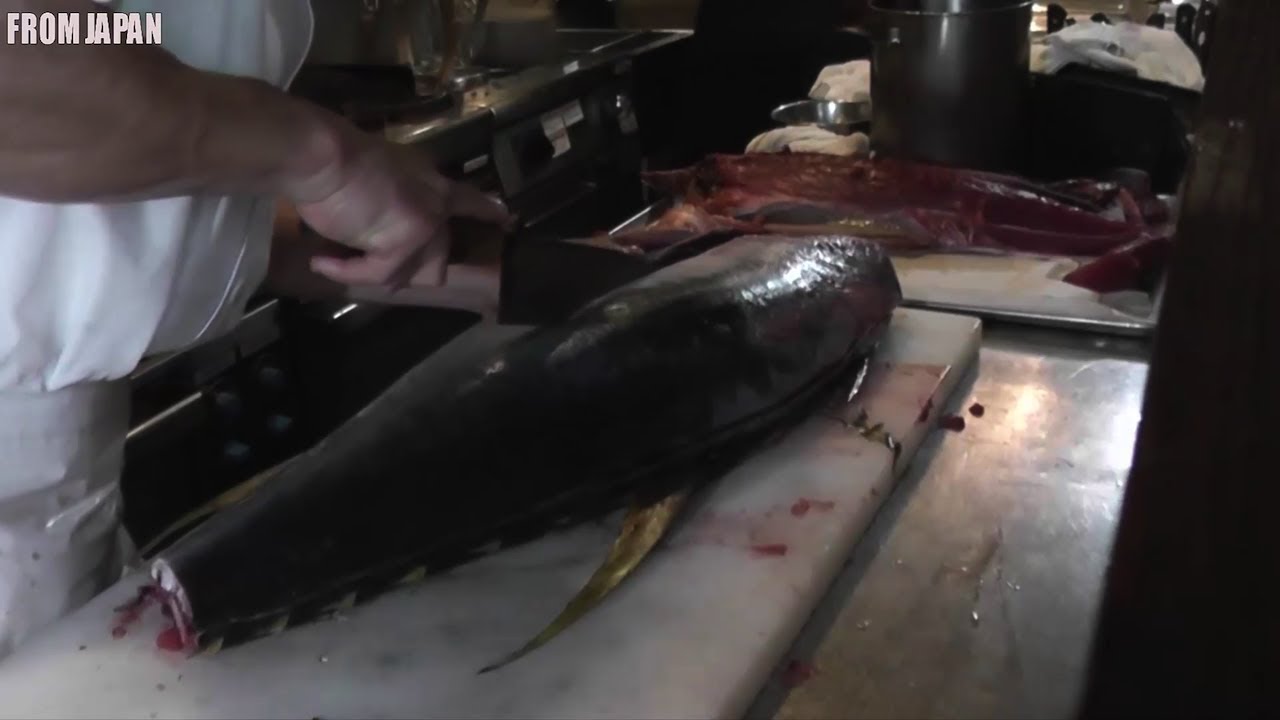 Tuna Cutting Whole Process How To Cut Whole Tuna For Sushi And