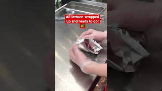 All lettuce-wrapped up and ready to go! #fiveguys #burgers #lettucewrap