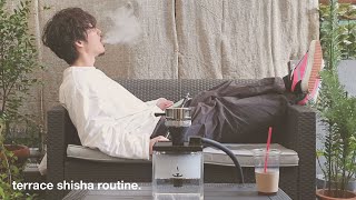 33歳IT経営者の平日テラスシーシャ ルーティーン【シーシャバックス / SHISHABUCKS】vlog 水タバコ