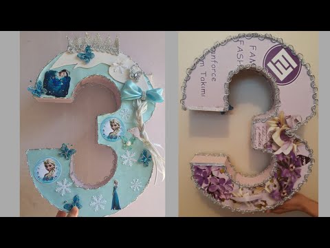 Dogum gunu partisi masa susu 3 yas. kolay dogum gunu suslemesi yapimi Make a Birthday Decoration DIY