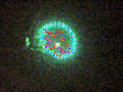 6'' DISPLAY SHELL - GREEN RING WITH RED STAR PATTERN fireworks pizza