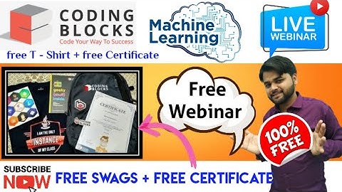 Coding Block Free Swags + Certificate| Free T-Shirt Webinar Machine Learning|@ShorttrickScience