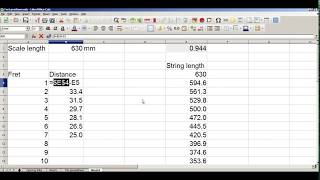 Fret slot position calculator (Version 1) screenshot 3