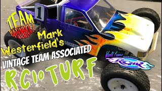 Mark Westerfield’s Vintage Team Associated RC10T “TURF” running at RCHR, Tamiya Super Stock BZ Motor