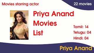 Actress Priya Anand Movies List & Top Facts