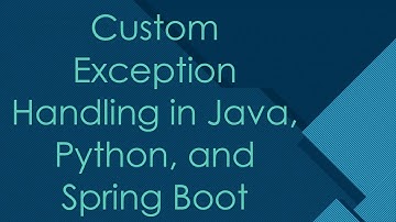 Custom Exception Handling in Java, Python, and Spring Boot