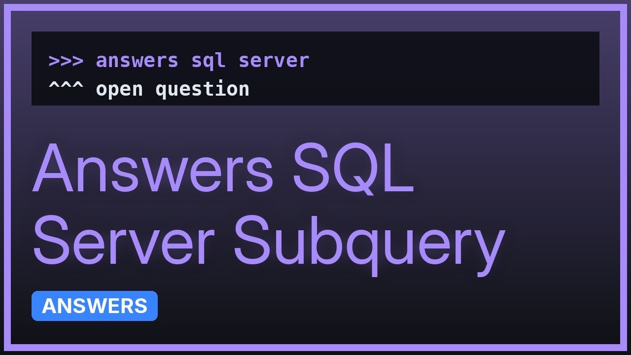 Subquery returned more than 1 value - SQL Error - YouTube